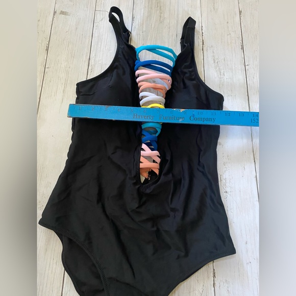 SOFIA'S CHOICE Women's  One Pieces Swimsuit Lace Up Lattice Deep V Bathing - Picture 10 of 10